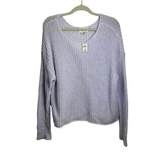 Victoria Secret Pink Knit Sweater‎ Pastel Lilac Purple Oversized Sz Medium NWT